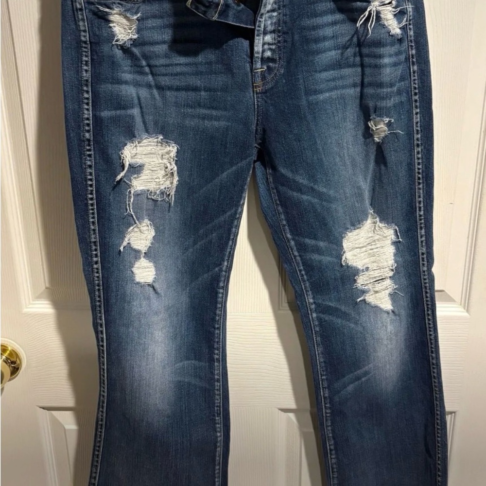 7 for all Mankind Distressed Blue Jeans for Women